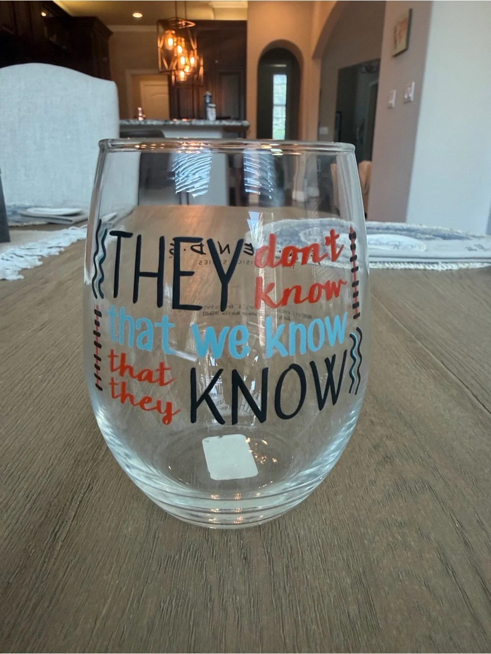 FRIENDS Stemless Wine Glass Tumbler -they don’t know that we know that they know